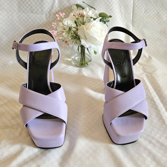 NDS Women's SI Rossi Purple Leather Sandals Pump Heels Size 4.5 US - Picture 12 of 16